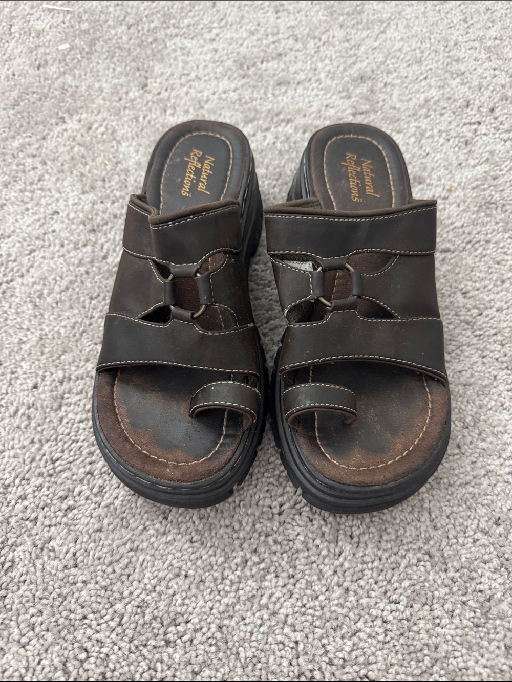 Vintage Natural Reflections Women's Brown Platforms Sandals